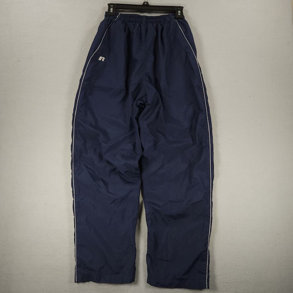 Vintage Russell Athletic Windbreaker Track Pants Mens M Navy Nylon Zip Leg